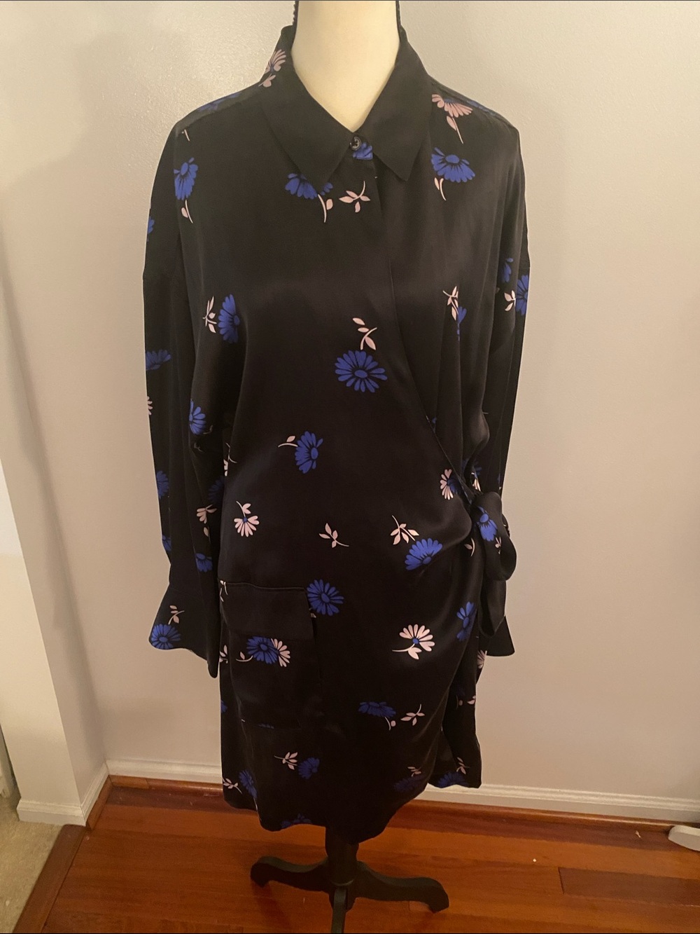 Equipment brand wrap silk satin Aleah XL dress NWT